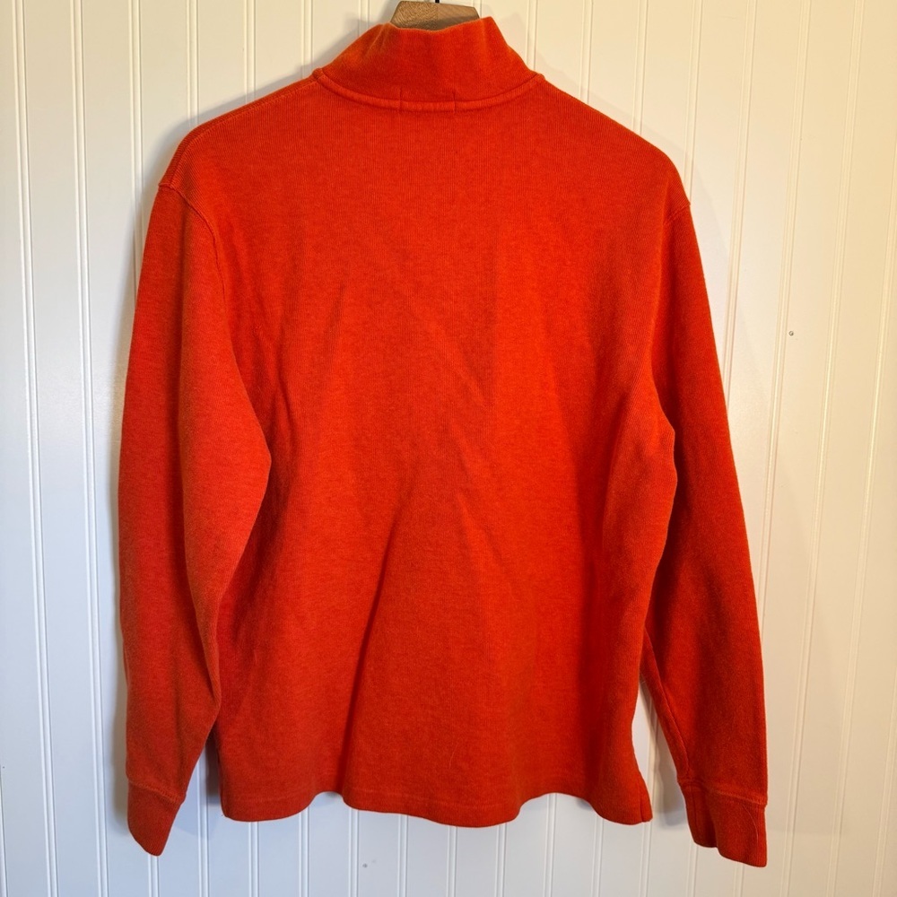 Polo Ralph Lauren Men’s Orange 1/4 Zip Soft Sweater 100% Cotton Size Medium - Picture 7 of 13